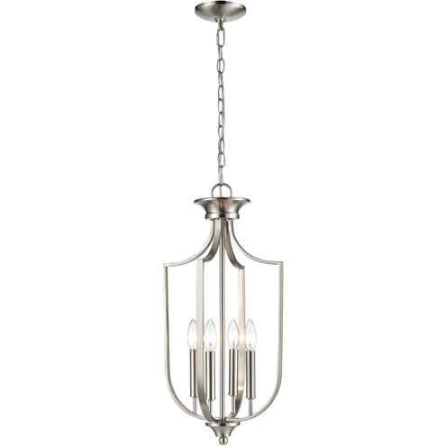 None 4 Light 12 inch Brushed Nickel Pendant Ceiling Light